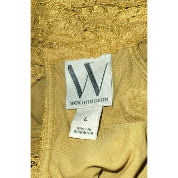 Worthington High Neck Sleeveless Lace Blouse - Size L - Picture 7 of 9